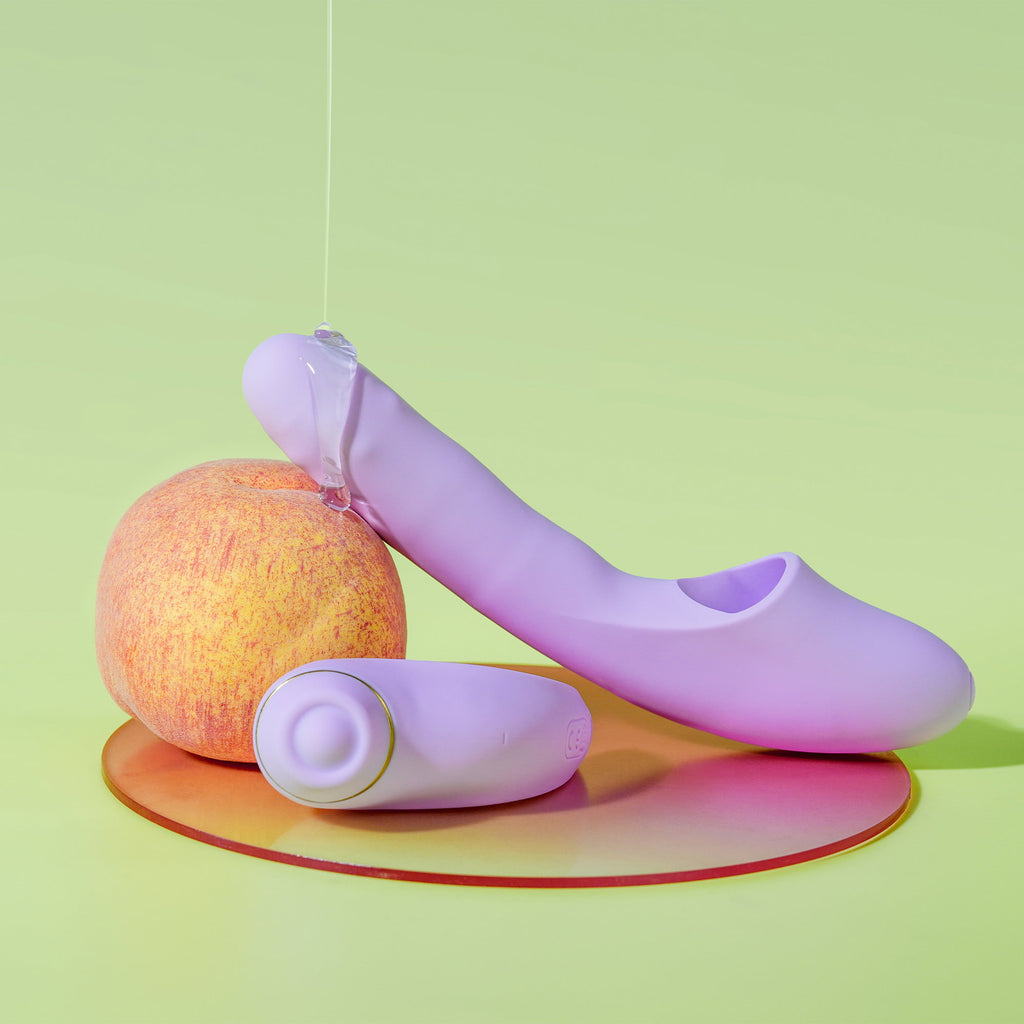 SVAKOM | DuoGlow – Thrusting Beaded Vibrator with Pulsating Stimulator – Heated, App-Enabled – Lilac