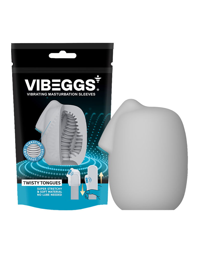 VIBEGGS - Twisty Tongues - Vibreeriv Masturbeerimishüls - Valge