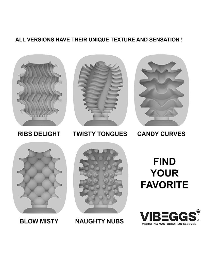 VIBEGGS - Twisty Tongues - Vibreeriv Masturbeerimishüls - Valge