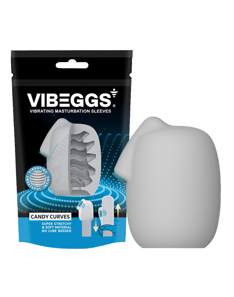VIBEGGS - Candy Curves - Vibreeriv Masturbatsioonimuna - Valge