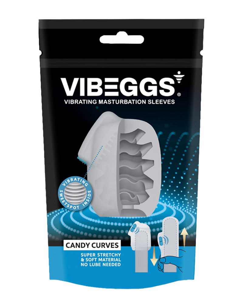 VIBEGGS - Candy Curves - Vibreeriv Masturbatsioonimuna - Valge