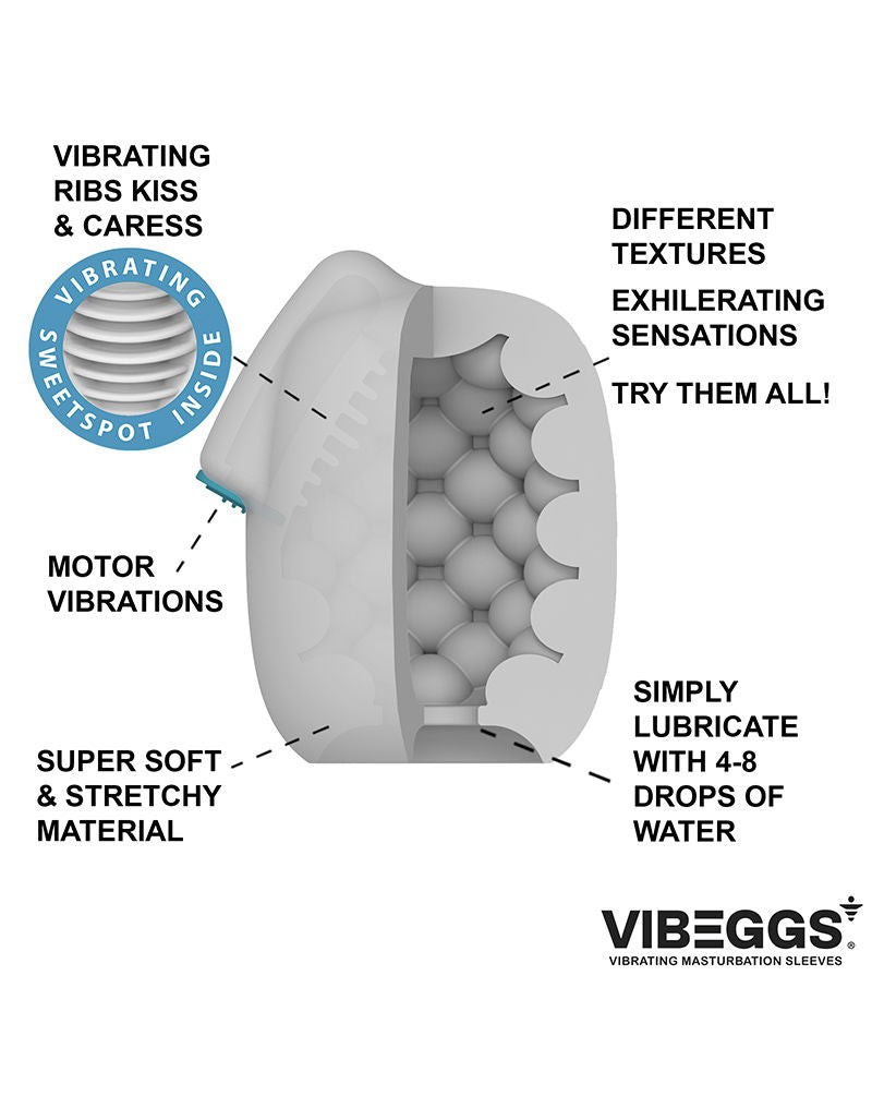 VIBEGGS - Blow Misty - Vibreeriv Masturbatsiooni Varrukas - Valge