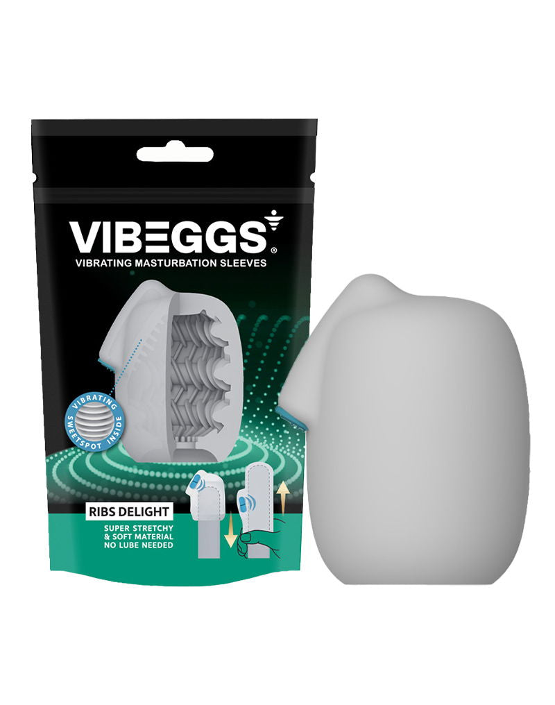 VIBEGGS - Ribs Delight - Vibreeriv Masturbatsiooni Varrukas - Valge