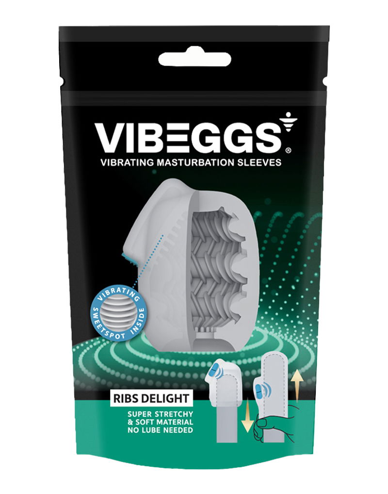 VIBEGGS - Ribs Delight - Vibreeriv Masturbatsiooni Varrukas - Valge