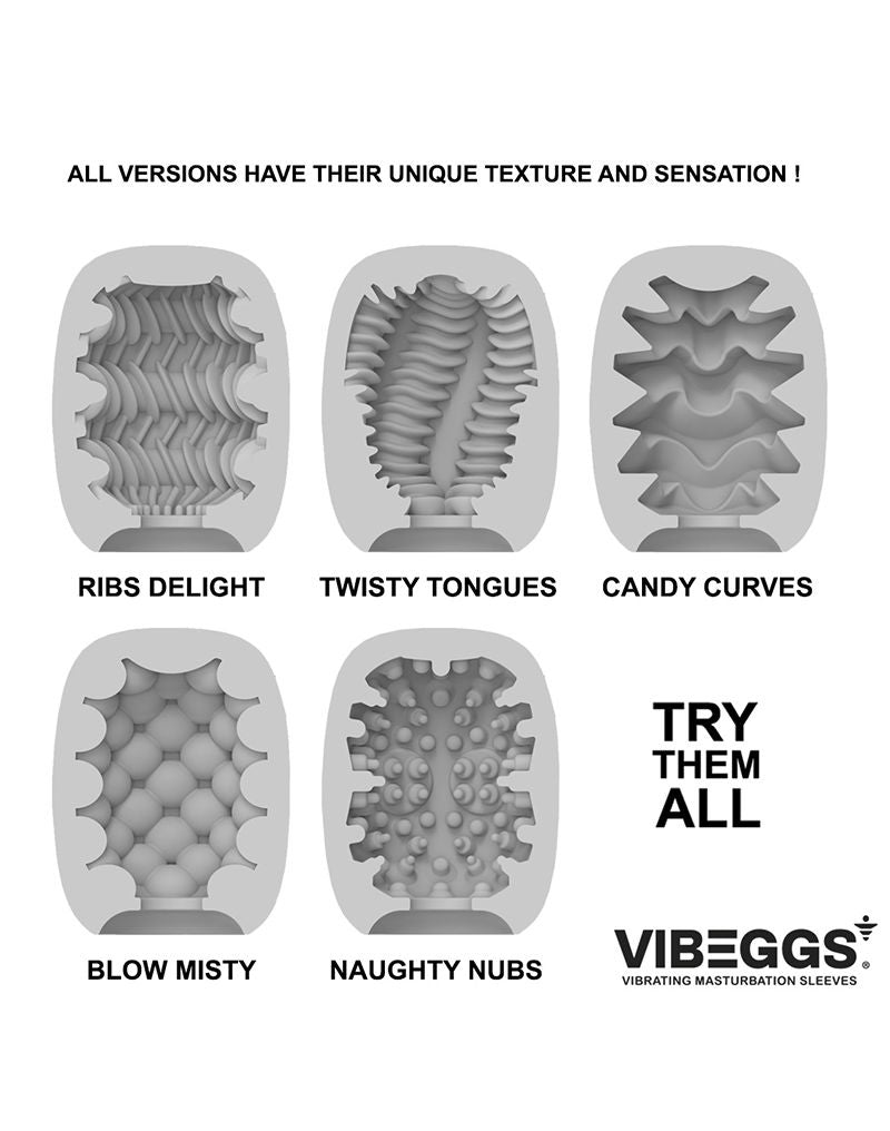 VIBEGGS - Ribs Delight - Vibreeriv Masturbatsiooni Varrukas - Valge