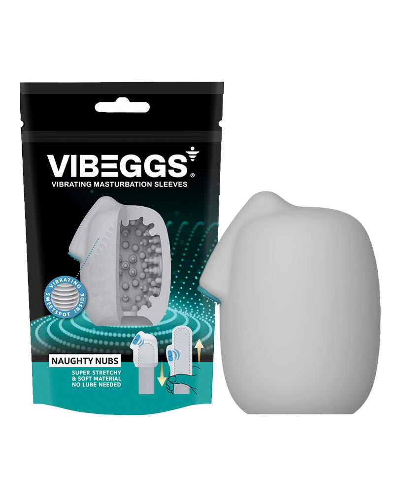 VIBEGGS - Naughty Nubs - Vibreeriv Masturbatsiooni Varrukas - Valge