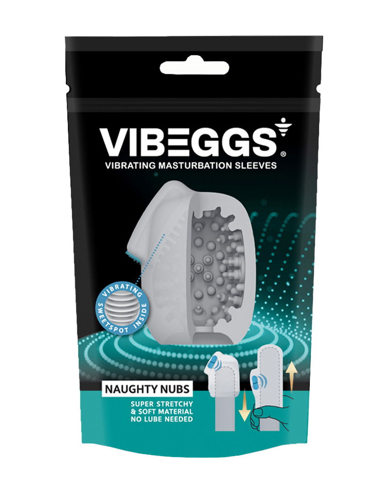 VIBEGGS - Naughty Nubs - Vibreeriv Masturbatsiooni Varrukas - Valge