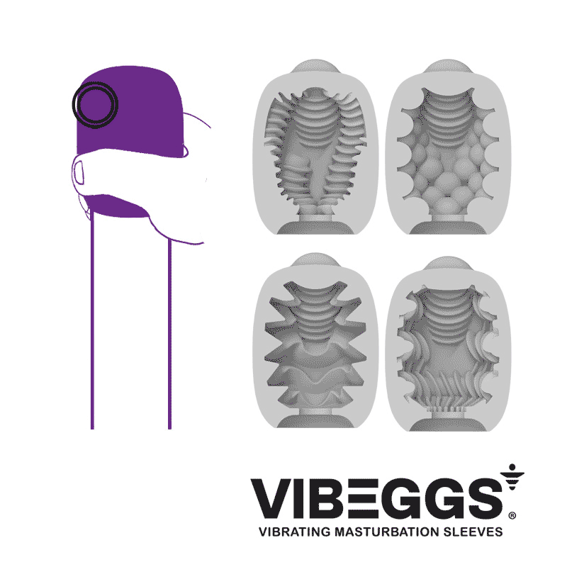VIBEGGS - Naughty Nubs - Vibreeriv Masturbatsiooni Varrukas - Valge