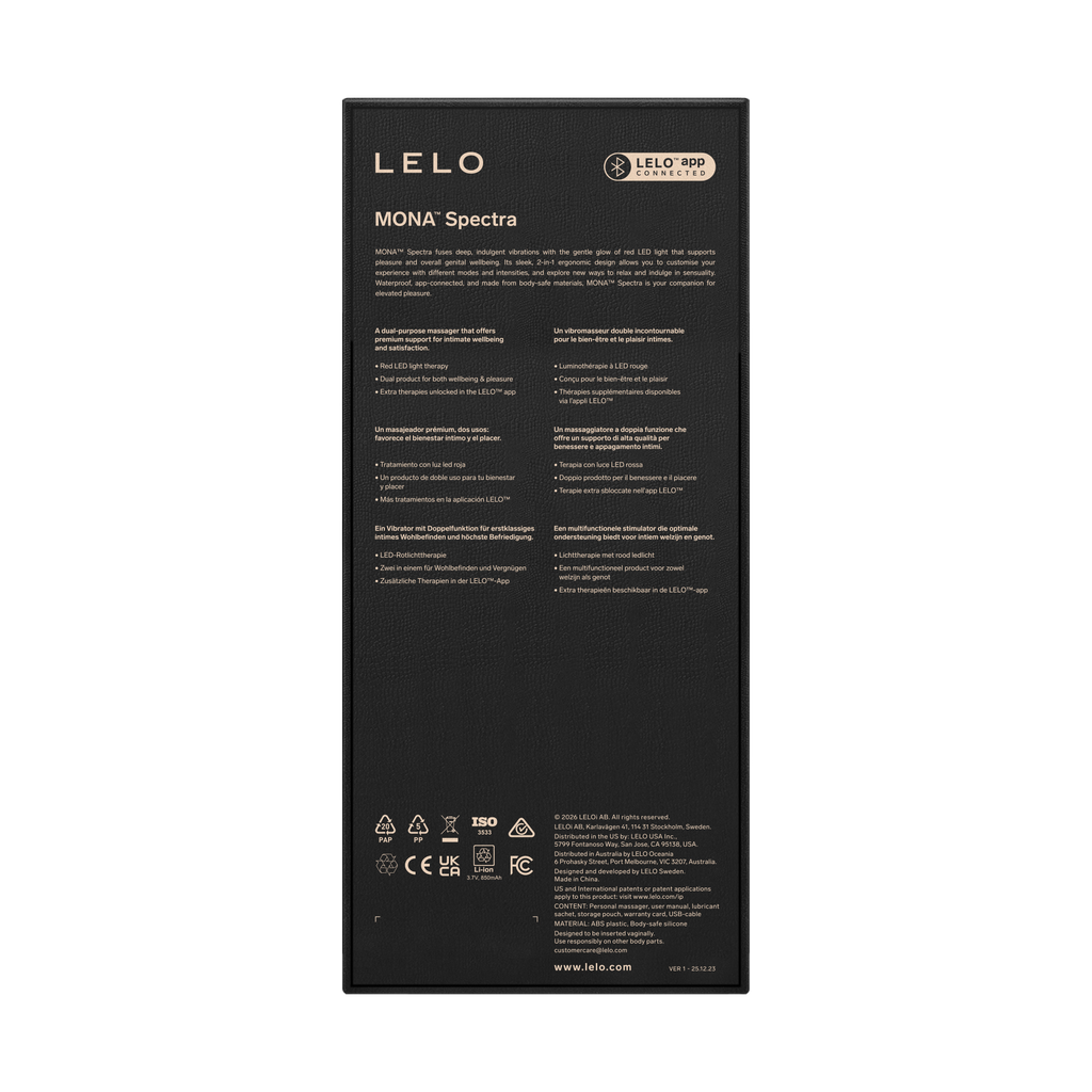 LELO | Mona Spectra – Punase valguse wellness vibraator – G-punkti vibraator SmoothRise™ tehnoloogiaga – Valge