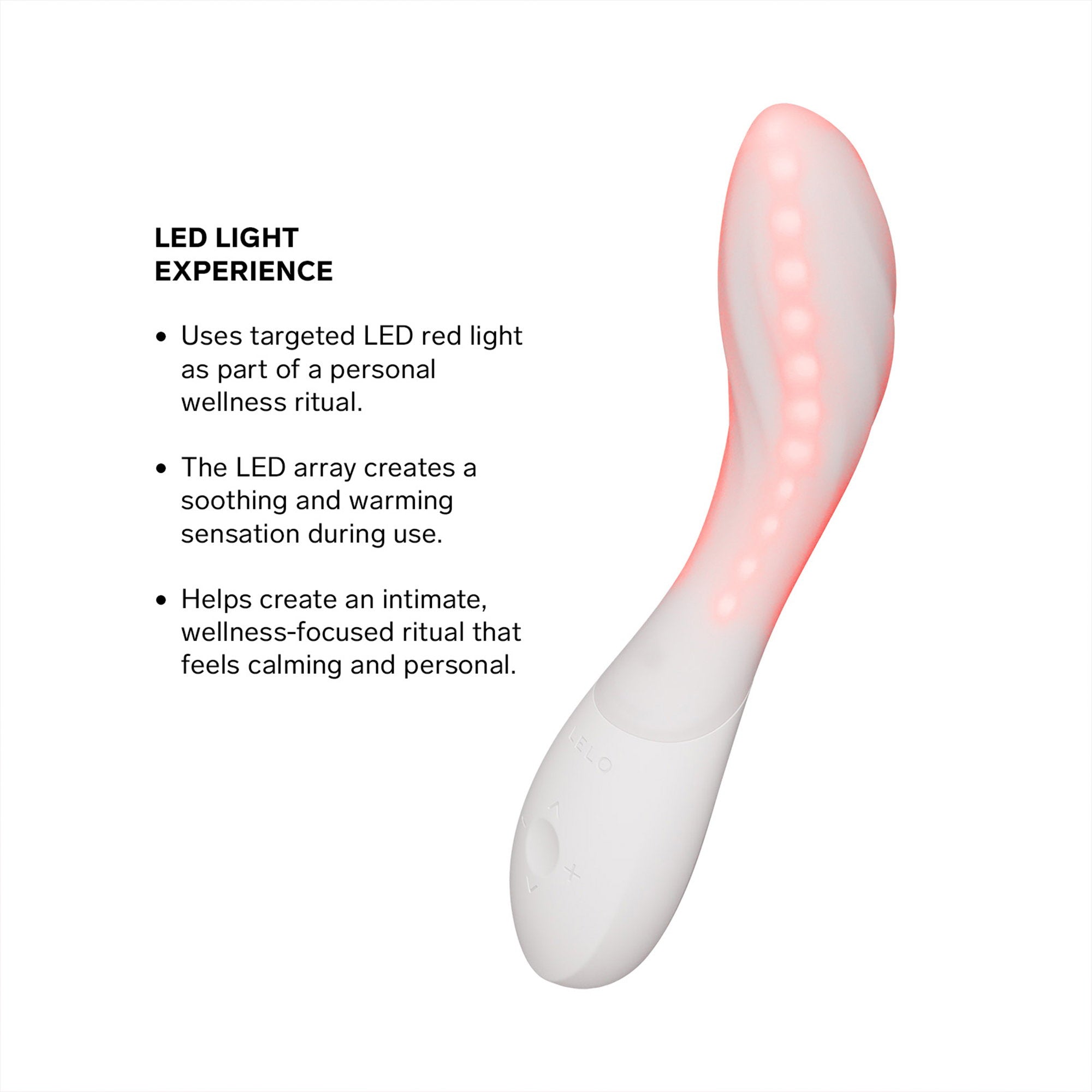LELO | Mona Spectra – Punase valguse wellness vibraator – G-punkti vibraator SmoothRise™ tehnoloogiaga – Valge