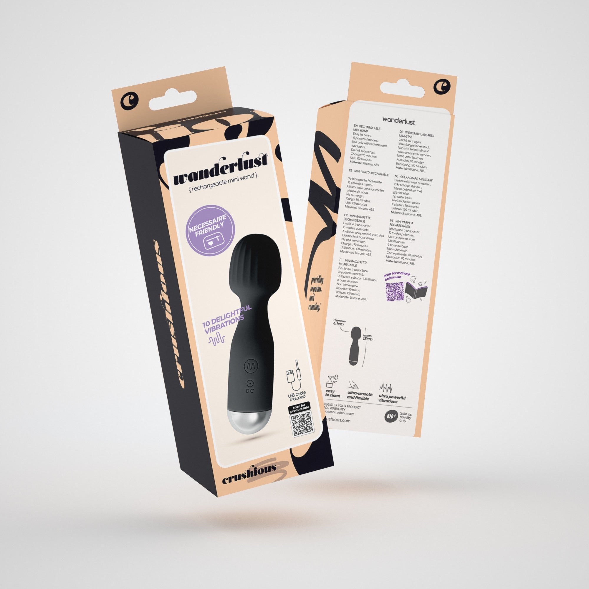 CRUSHIOUS | Wanderlust – Rechargeable Mini Wand Vibrator