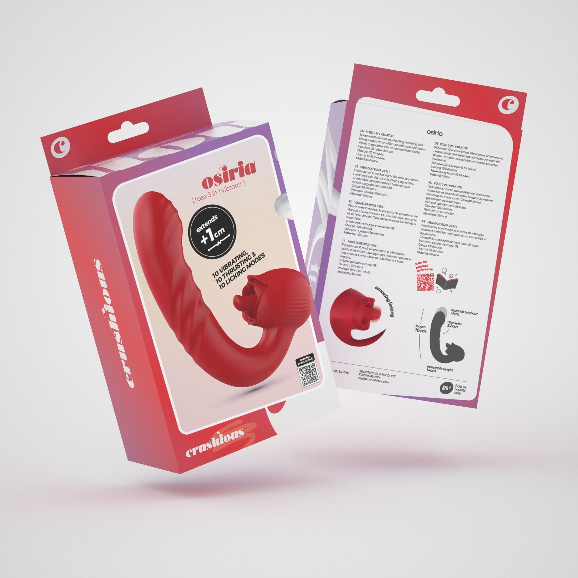 CRUSHIOUS | Osiria – 3-in-1 Licking Vibrating Thrusting Vibrator