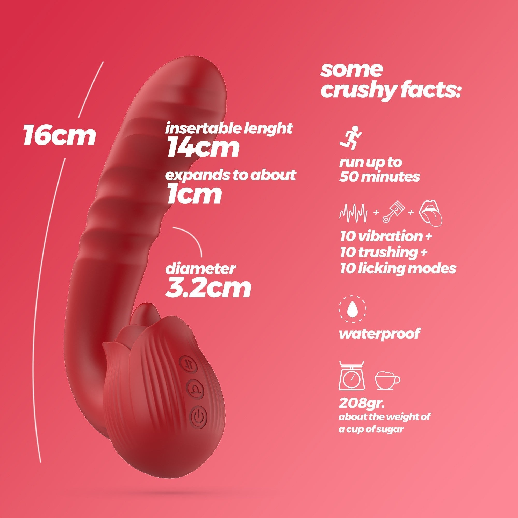 CRUSHIOUS | Osiria – 3-in-1 Licking Vibrating Thrusting Vibrator