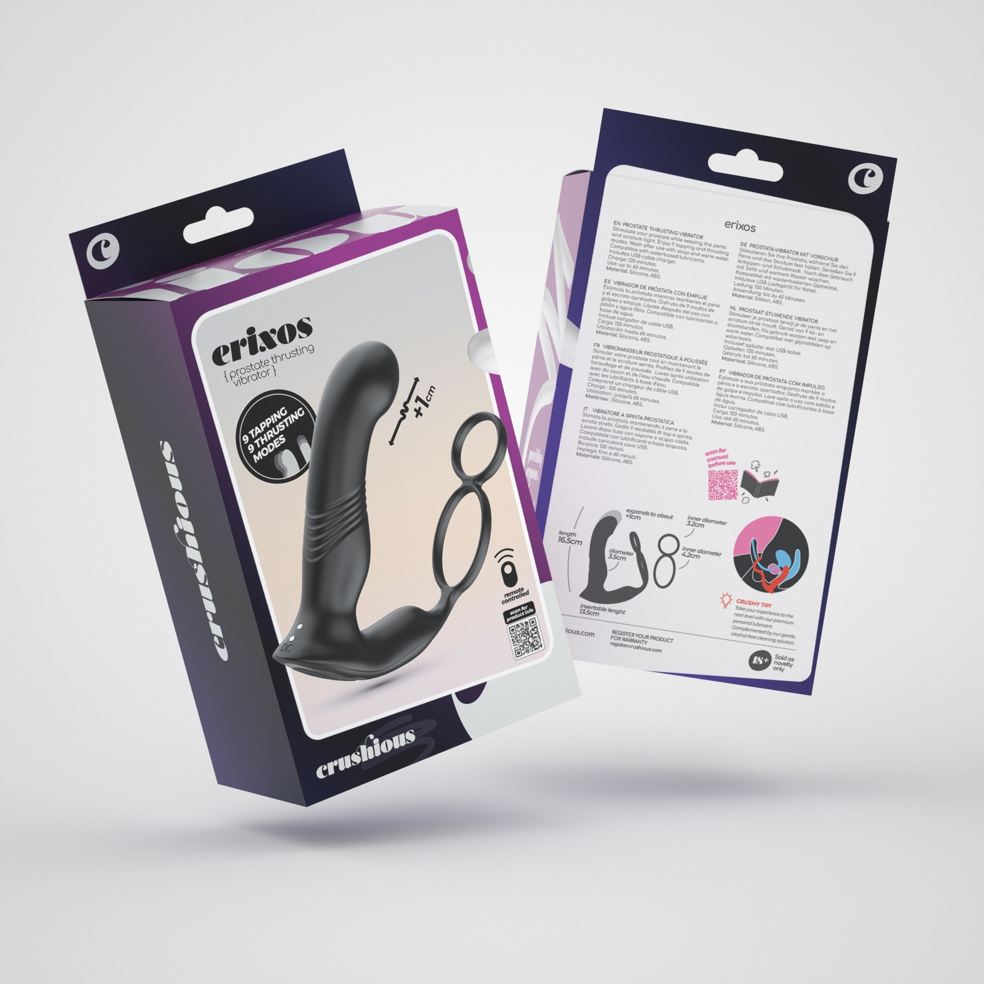 CRUSHIOUS | Erixos – Vibrating Thrusting Prostate Massager with Remote
