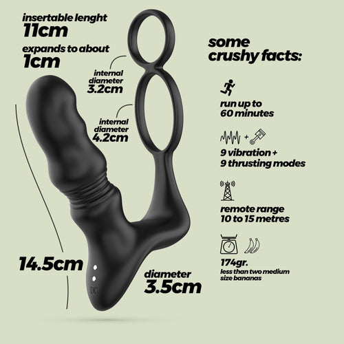 CRUSHIOUS | Crixus – Vibrating Thrusting Prostate Massager with Remote