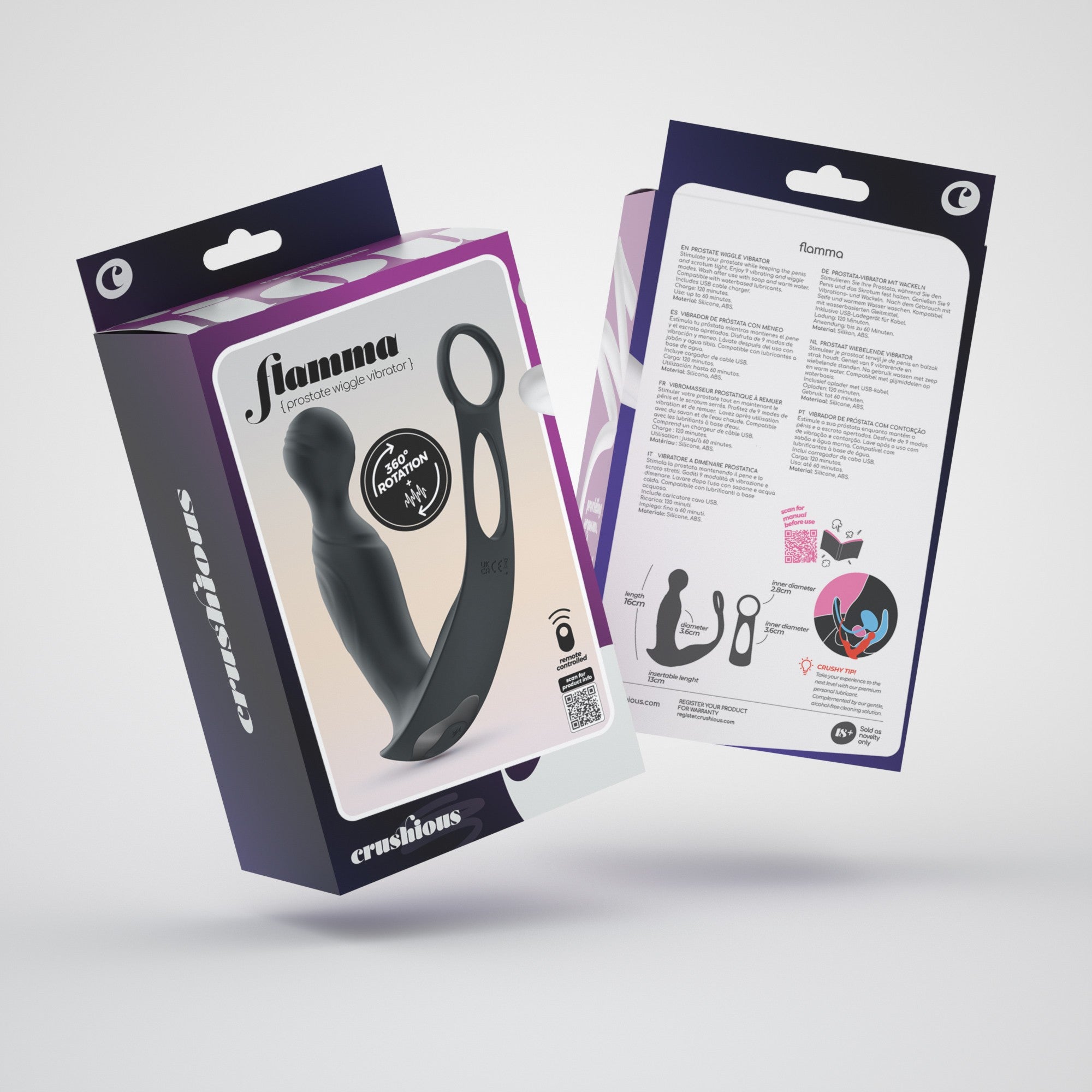 CRUSHIOUS | Flamma – Rotating Vibrating Prostate Massager with Remote