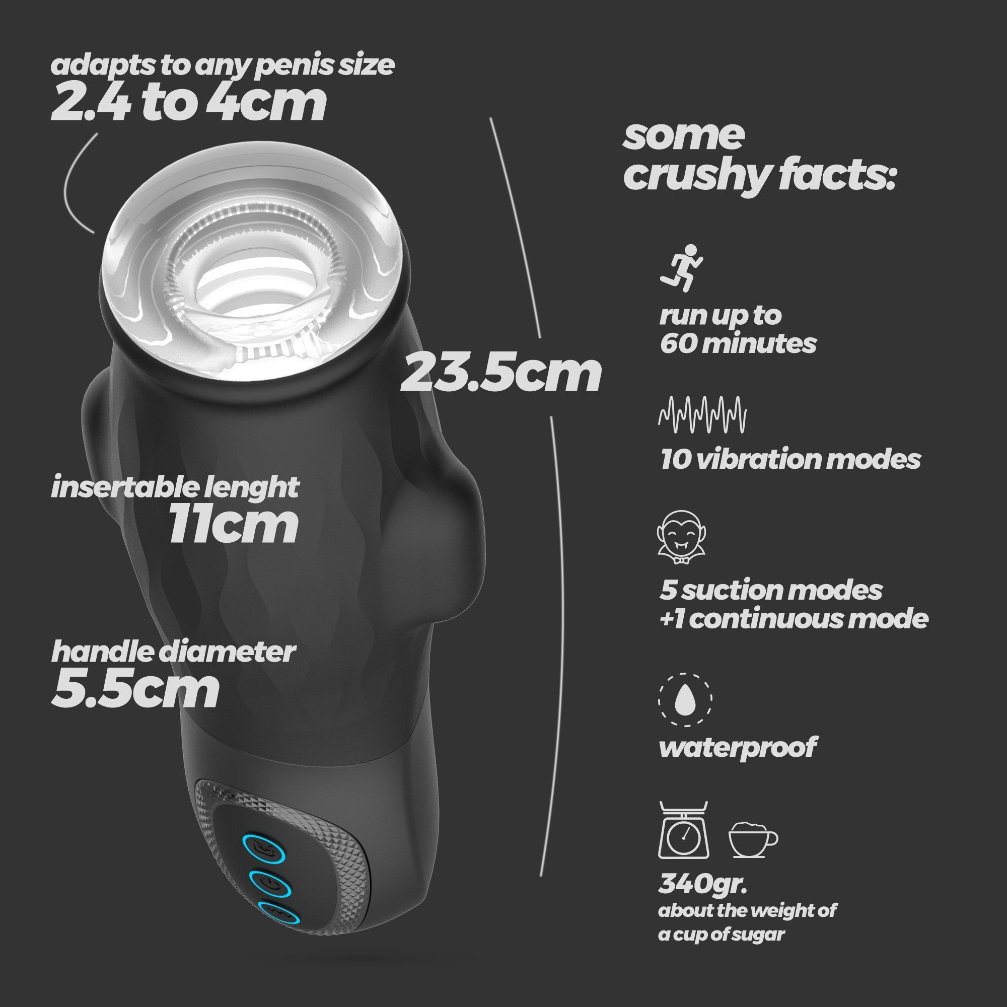 CRUSHIOUS | Gargantua – Masturbator with Removable Sleeve & Suction