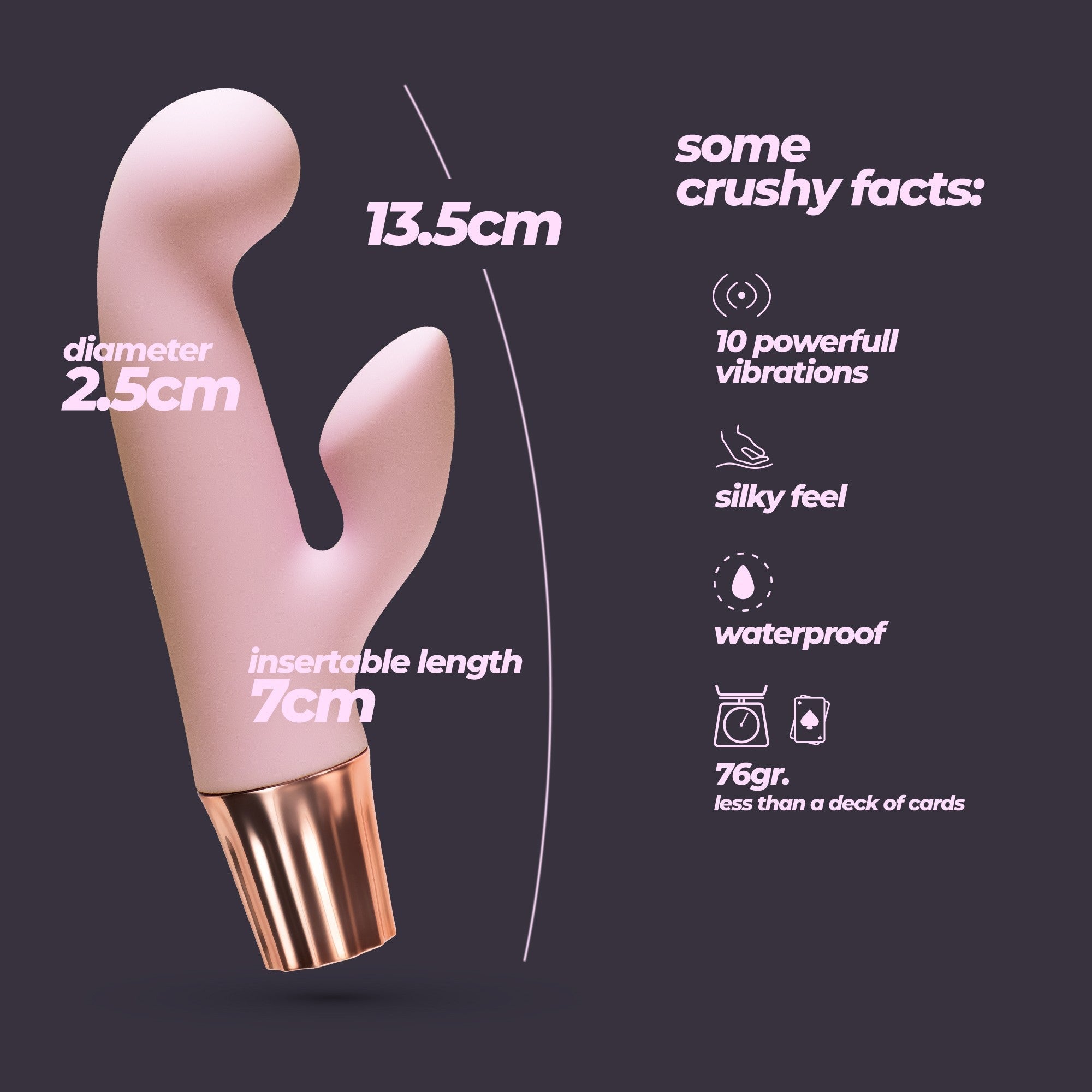 CRUSHIOUS | Mellow Cony – Rechargeable Mini Vibrator – Pink & Purple