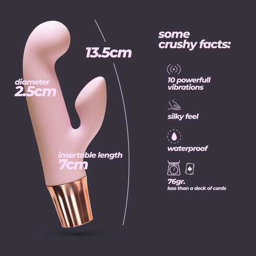 CRUSHIOUS | Mellow Cony – Rechargeable Mini Vibrator – Pink & Purple