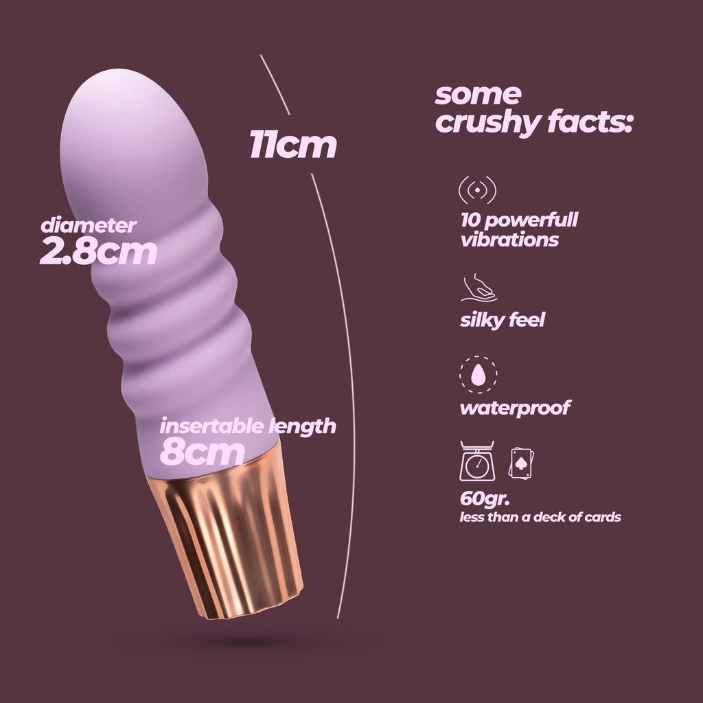 CRUSHIOUS | Mellow Bubbles – Rechargeable Mini Vibrator – Pink & Purple