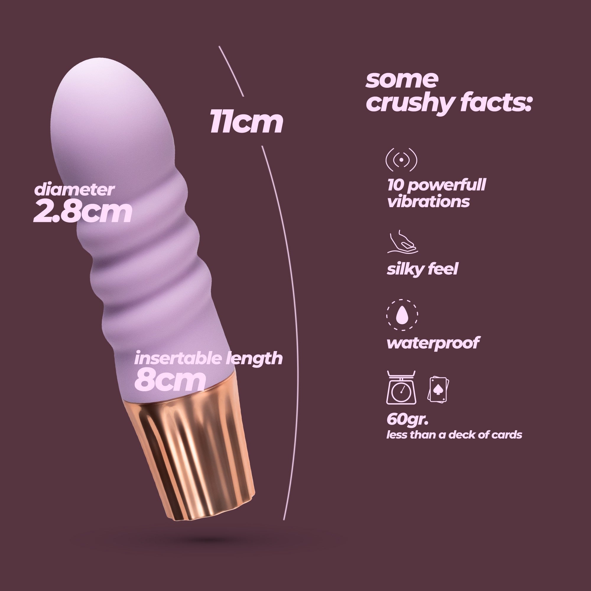 CRUSHIOUS | Mellow Bubbles – Rechargeable Mini Vibrator – Pink & Purple