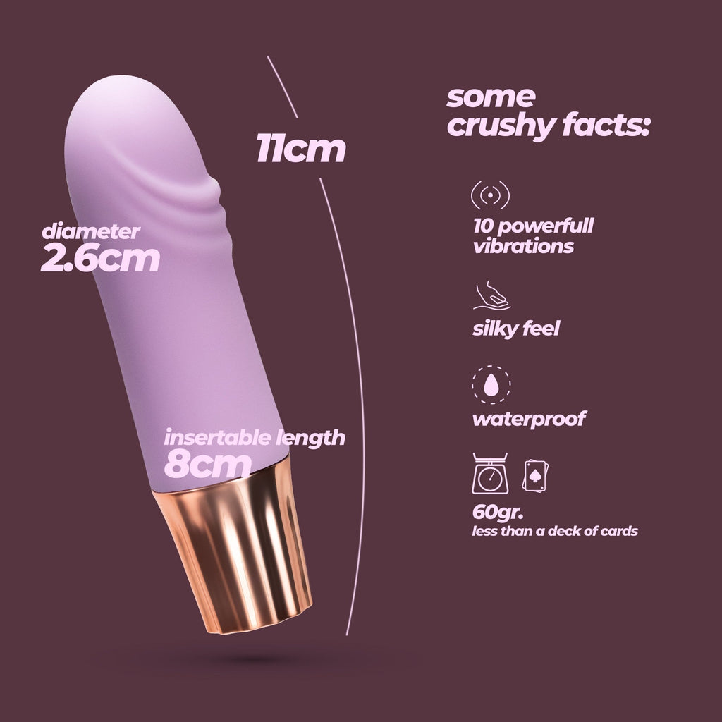 CRUSHIOUS | Mellow Waves – Rechargeable Mini Vibrator – Pink & Purple