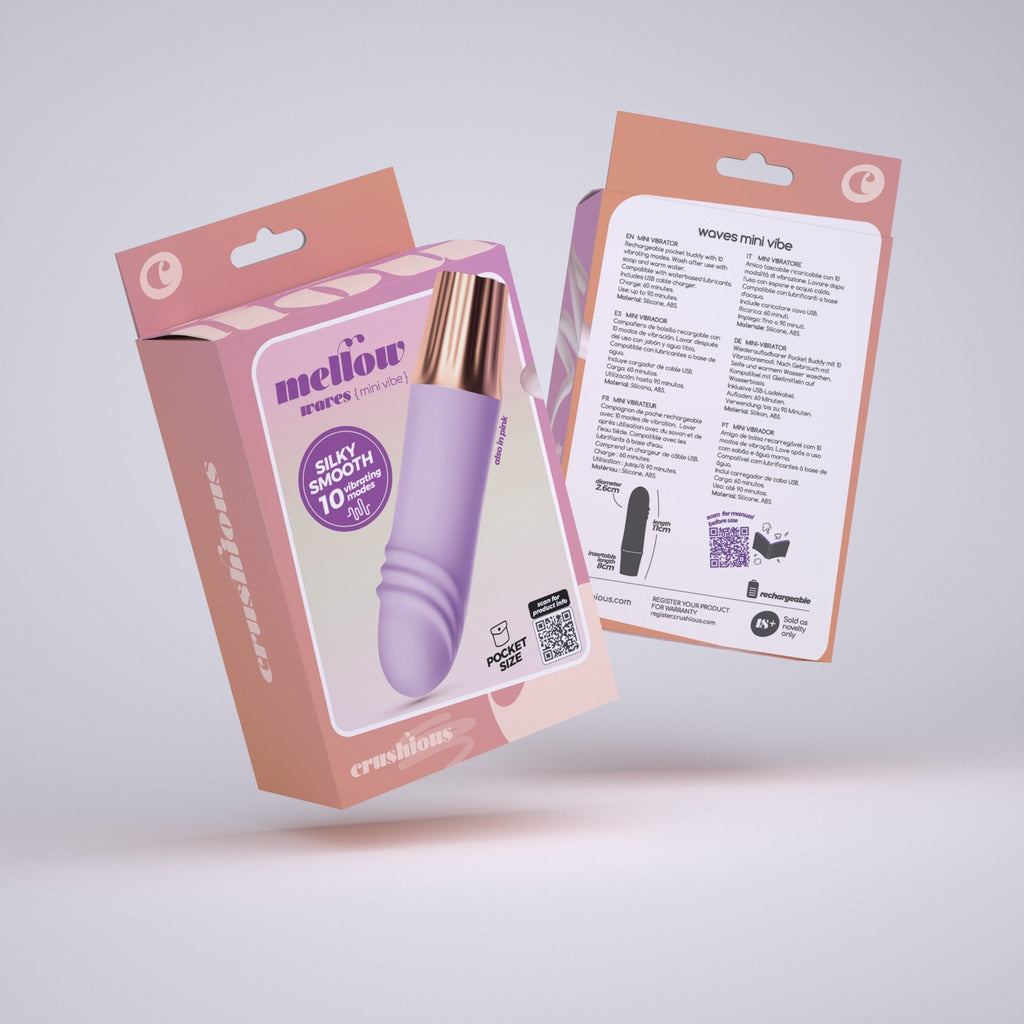 CRUSHIOUS | Mellow Waves – Rechargeable Mini Vibrator – Pink & Purple