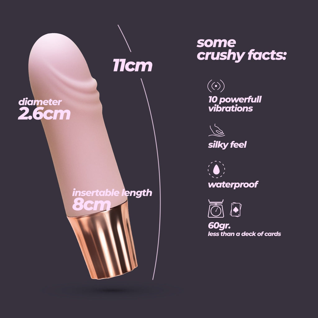 CRUSHIOUS | Mellow Waves – Rechargeable Mini Vibrator – Pink & Purple