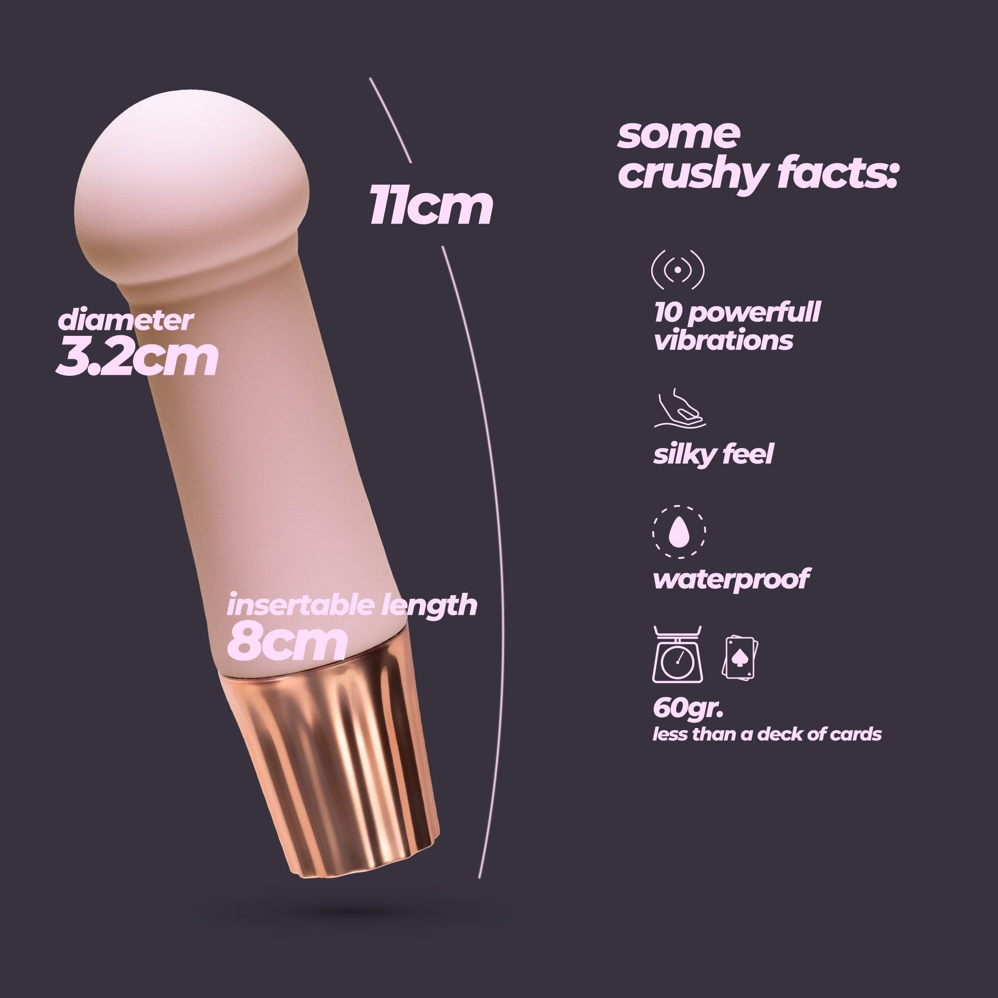 CRUSHIOUS | Mellow Puff – Rechargeable Mini Vibrator – Pink & Purple