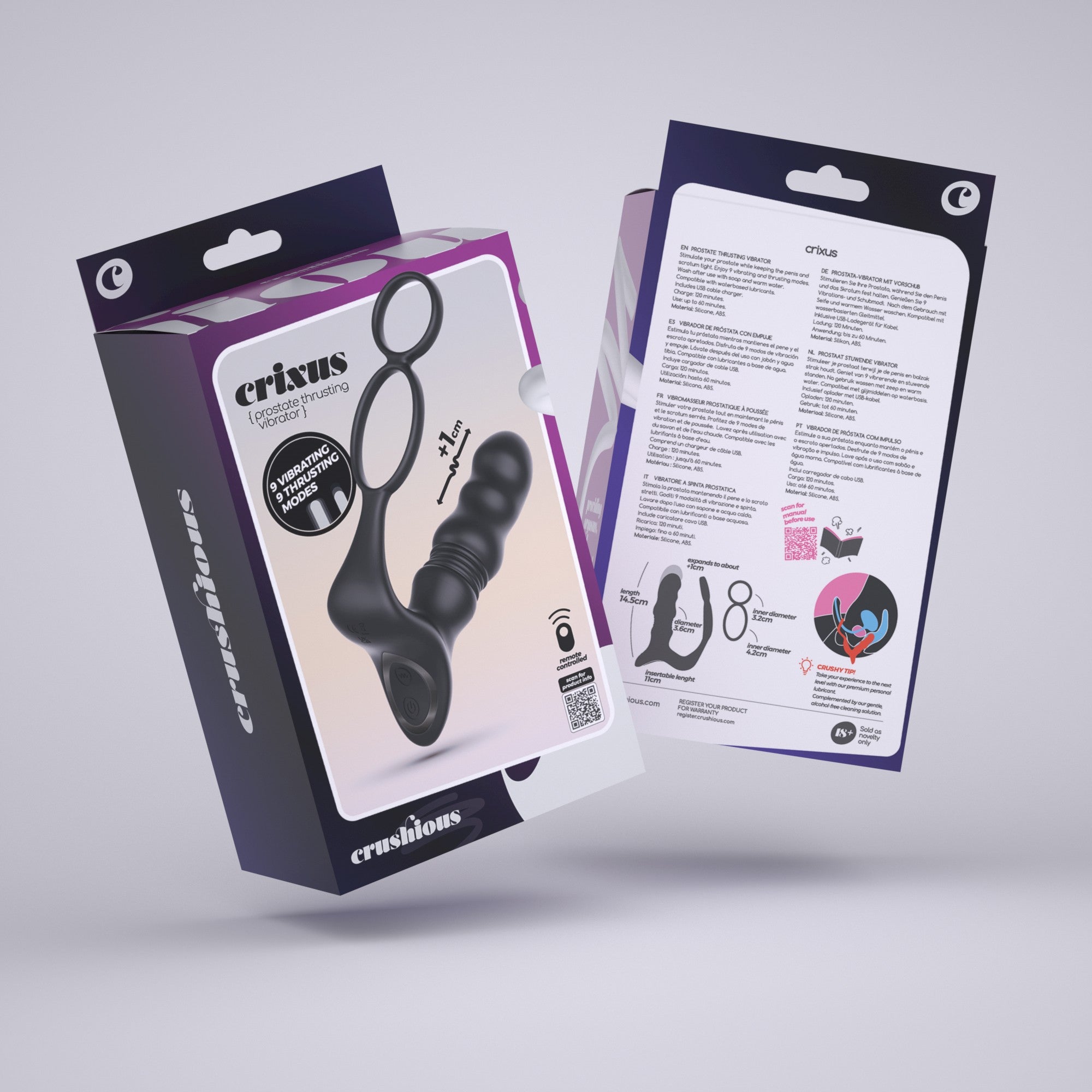 CRUSHIOUS | Crixus – Vibrating Thrusting Prostate Massager with Remote