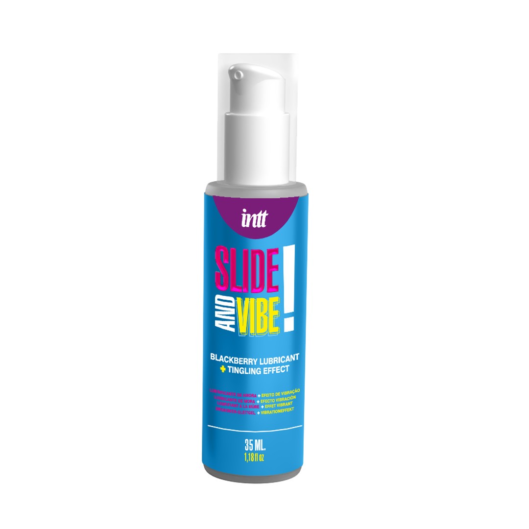 INTT | Slide and Vibe – Water-Based Lubricant with Vibrating Effect – Blackberry – 35 ml