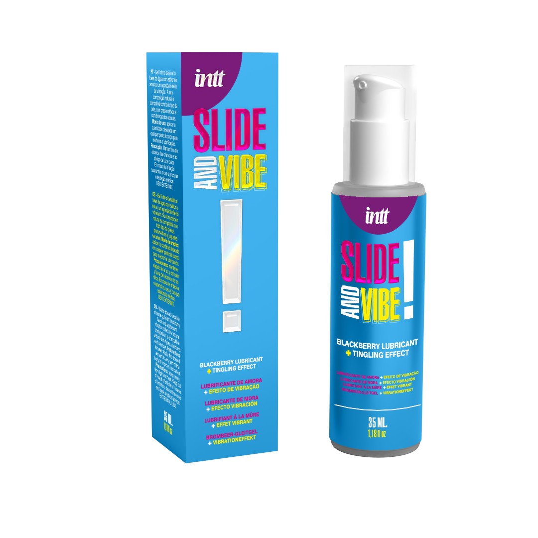 INTT | Slide and Vibe – Water-Based Lubricant with Vibrating Effect – Blackberry – 35 ml