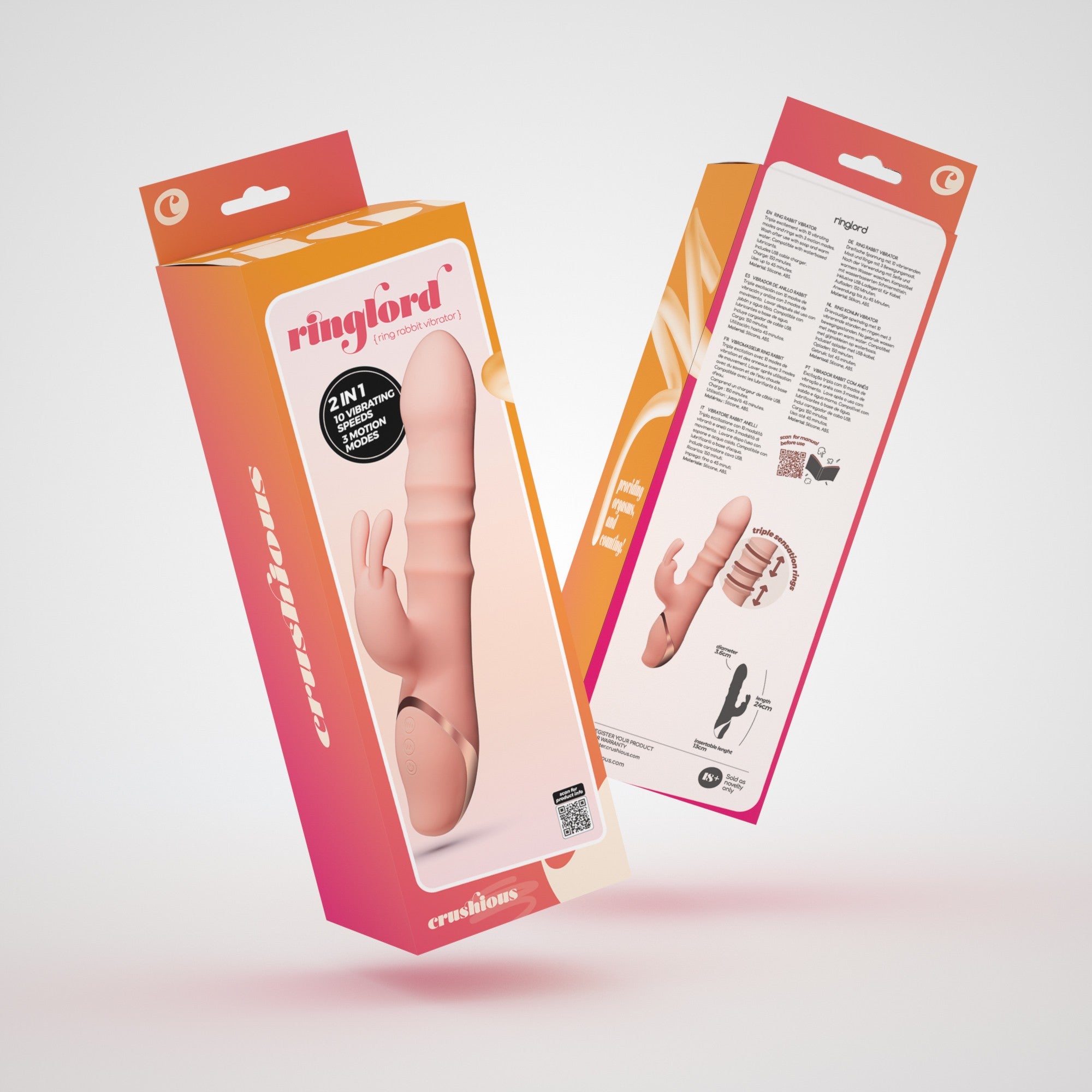 CRUSHIOUS | Ringlord Rabbit Vibrator – 3 Moving Rings & 10 Vibration Modes