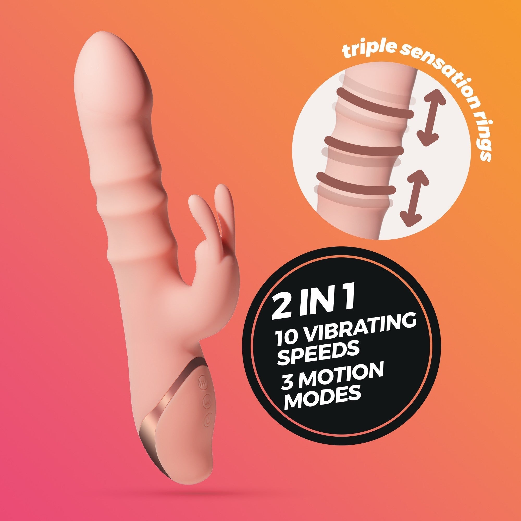 CRUSHIOUS | Ringlord Rabbit Vibrator – 3 Moving Rings & 10 Vibration Modes