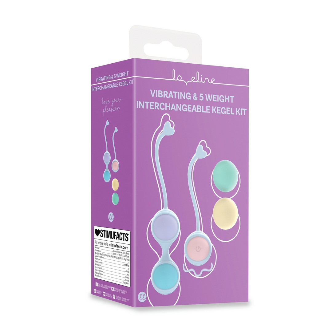 LOVELINE | Vibrating & 5-Weight Interchangeable Kegel Kit – Purple