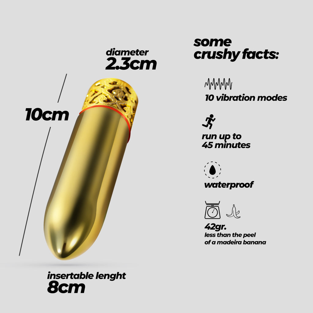 CRUSHIOUS | Romanov – Klassinen bullet-vibraattori irrotettavalla silikonisuojalla (2-in-1) – 13,3 cm