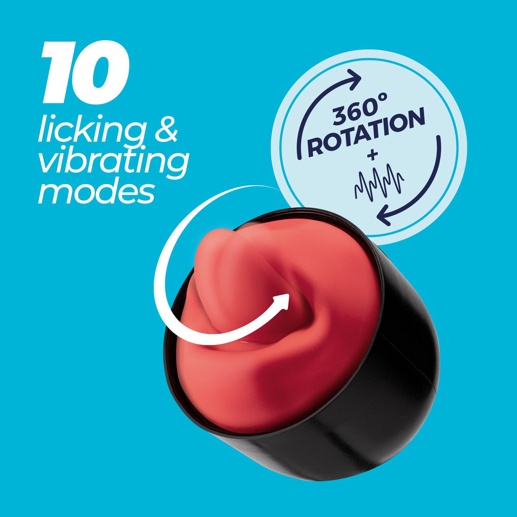 CRUSHIOUS | Slurpy – Noņemams 2-in-1 masturbators ar mēles stimulatoru, rotāciju un vibrāciju – 22 cm