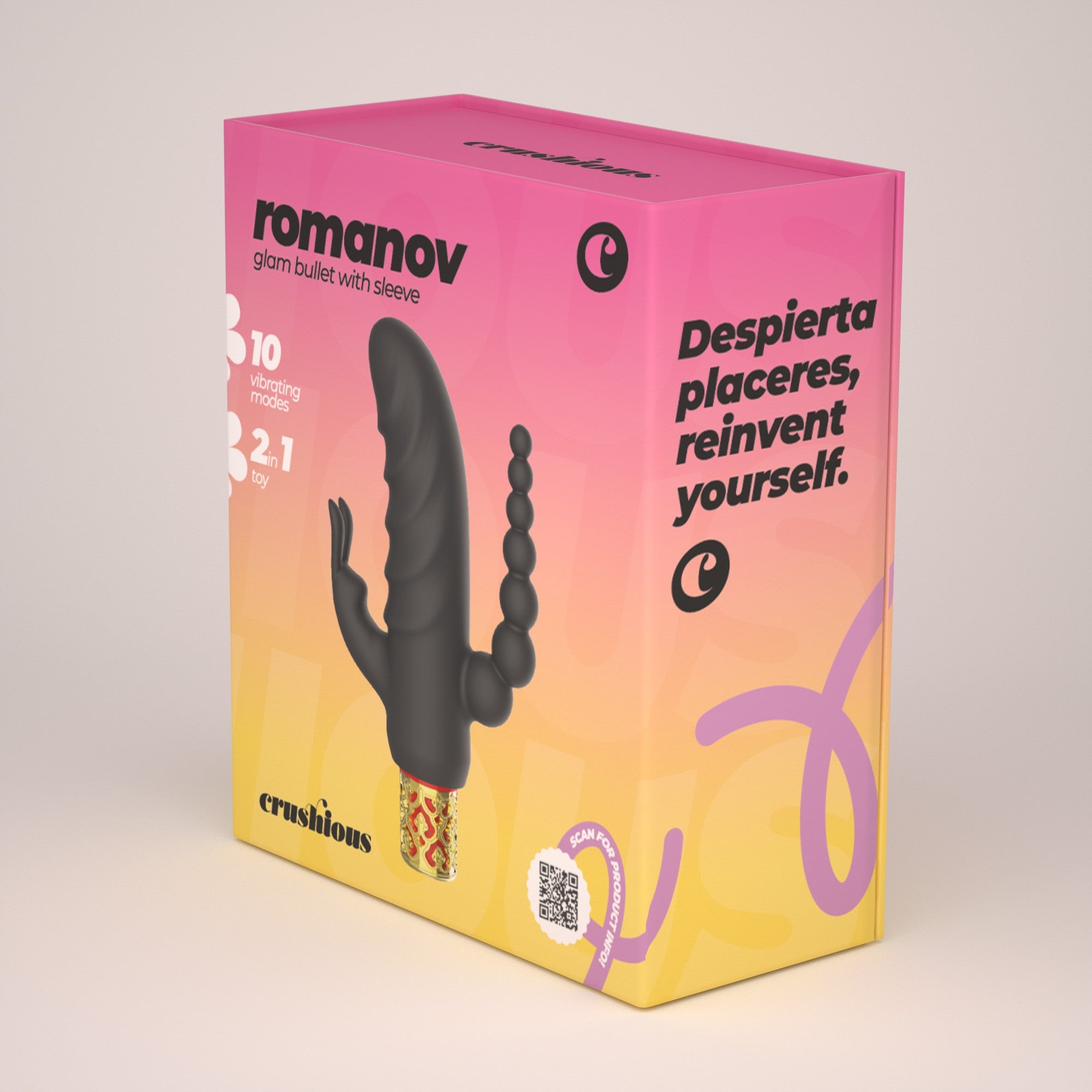CRUSHIOUS | Romanov – 2-in-1 Classic Bullet Vibrator with Removable Silicone Sleeve 13.3 cm