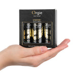 ORGIE | Tantrisko sensuālo masāžas eļļu komplekts – Glossy efekts – Mini izmērs 3 x 30 ml