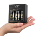 ORGIE | Aistillisten hierontaöljyjen setti Sexy Therapy – Silk-vaikutus – Minikoko 3 x 30 ml