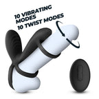 CRUSHIOUS | Tornado – Vibrating Rotating Penis Ring with Remote Control