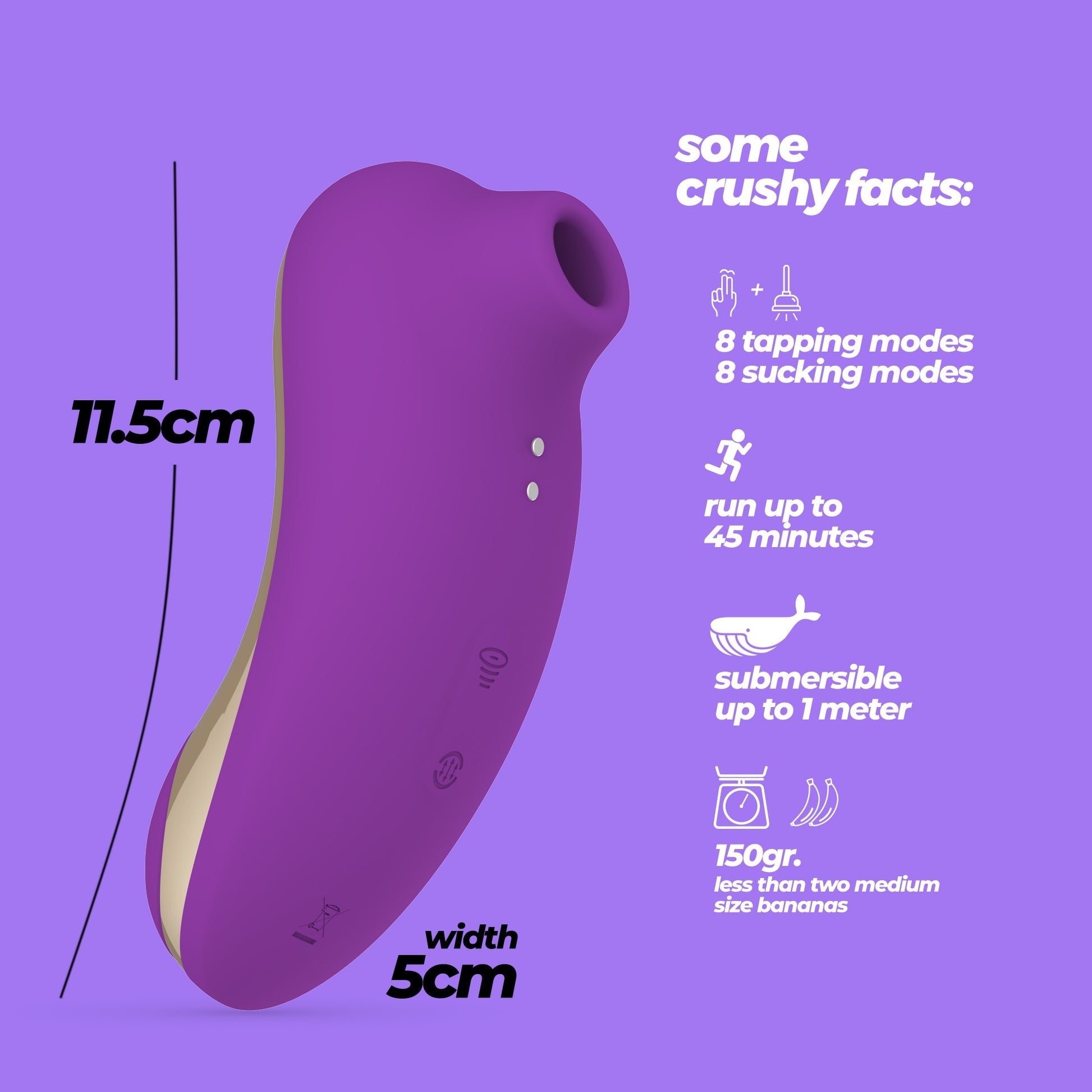 CRUSHIOUS Supernova klitorisstimulaattori – Imu- ja pulssitilat (Violetti / Vaaleanpunainen)