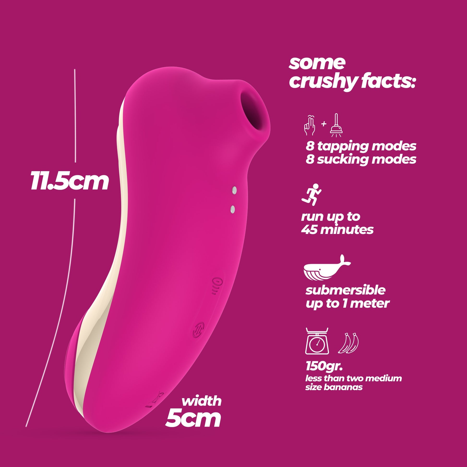 CRUSHIOUS Supernova klitorisstimulaattori – Imu- ja pulssitilat (Violetti / Vaaleanpunainen)