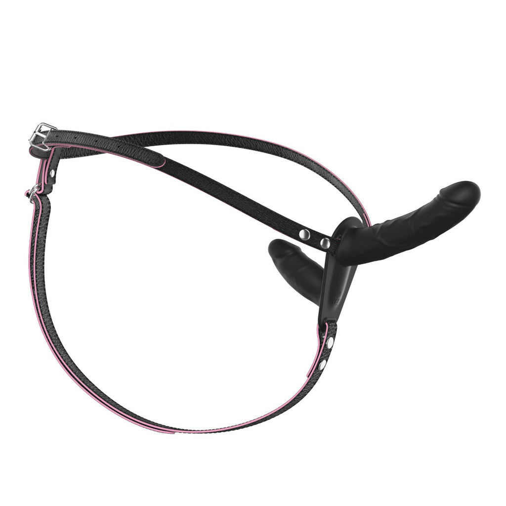 CRUSHIOUS | Labionda – Topelt strap-on juhtmevaba puldiga – Must