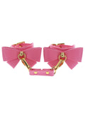TABOOM | Malibu Wrist Cuffs – Playful Pink Vegan Leather Bondage Cuffs