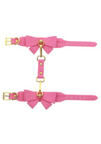 TABOOM | Malibu Wrist Cuffs – Playful Pink Vegan Leather Bondage Cuffs