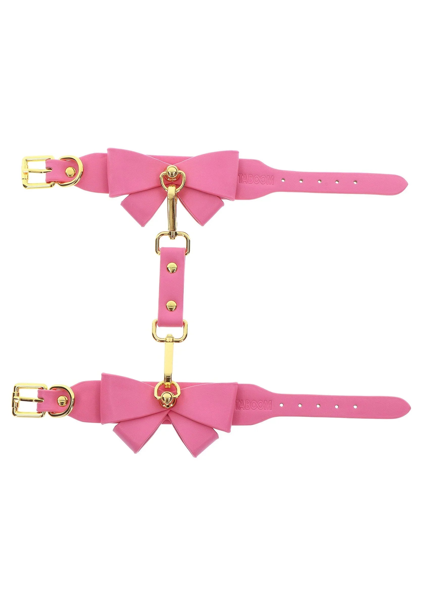 TABOOM | Malibu Wrist Cuffs – Playful Pink Vegan Leather Bondage Cuffs