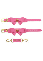 TABOOM | Malibu Wrist Cuffs – Playful Pink Vegan Leather Bondage Cuffs