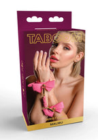 TABOOM | Malibu Wrist Cuffs – Playful Pink Vegan Leather Bondage Cuffs