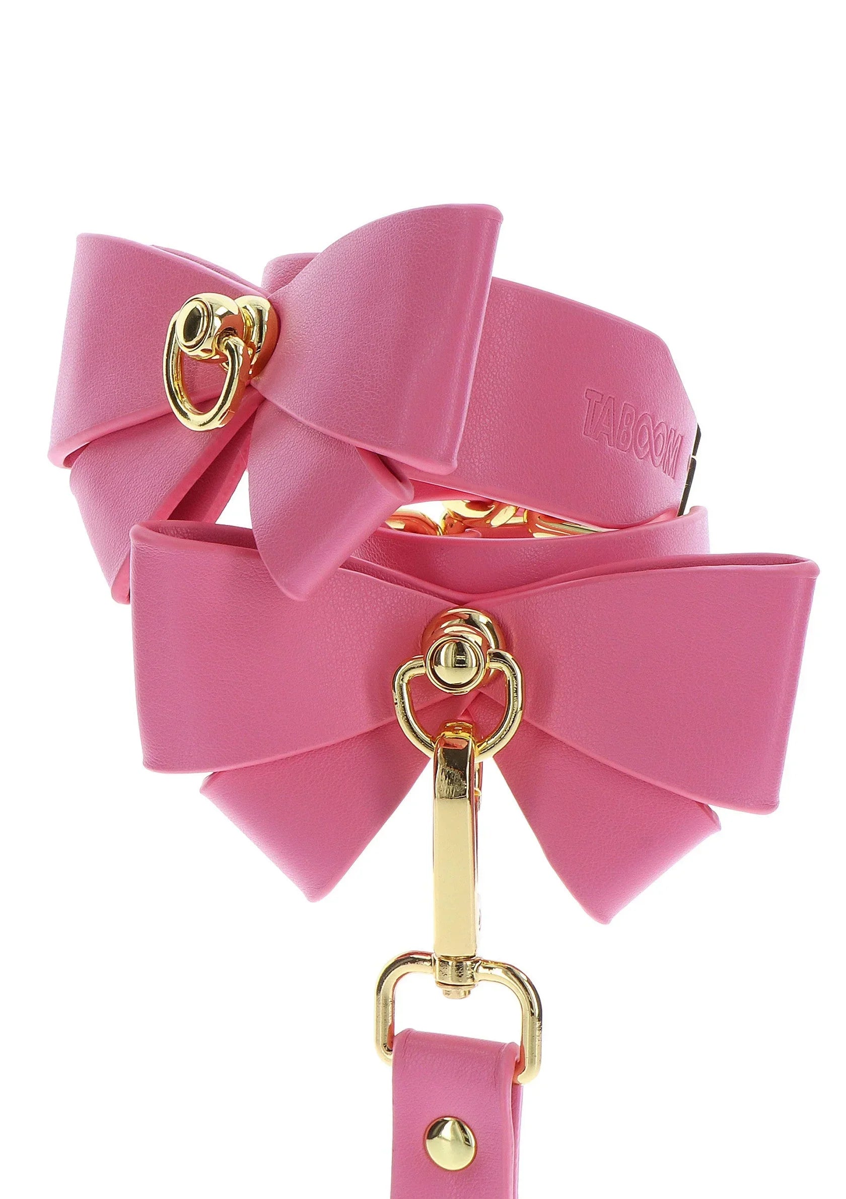 TABOOM | Malibu Ankle Cuffs – Playful Pink Vegan Leather Bondage Cuffs